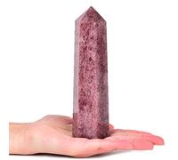 MOGEMT Reiki, torre in cristallo di quarzo fragola, punto di guarigione naturale, obelisco, 6 sfaccettature, meditazione, terapia, decorazione per la casa, regalo, 0,5-0,7 kg