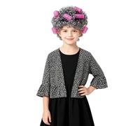 Moggemol Bambina Abito L'Attività Del Centenario Della Scuola I Bambini Costumi Cosplay Giorni Scuola Gioco Ruolo Nonna Cardigan Corto Blu 7-8 anni
