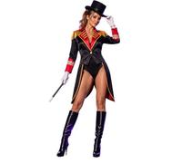 Moggemol Donna Costume Da Circo Per Domatrice Travestimento Abito Donne | Abbigliamento Artista Circo Retro,Frac Direttore,Set Costume Completo Con Accessori,Serata,Locale Notturno,Pole Dance In Club