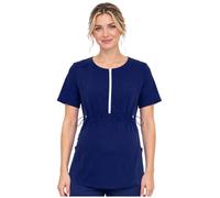 Moggemol Donna Giacca Yoga Top Scrub Medico Uniforme Clinico Camice Camicie | Vestibilità Ampia La Pancia,Vita Regolabile,Cerniera Anteriore,Escursionismo,Running,Servizio Clinico,Pratica Medica