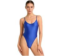 Moggemol Leotard Donna Collant di Seta Tuta Aderente Salopette Appassionata E Calda Camicia da Notte Calzamaglia in Nylon Discoteca Blu XL