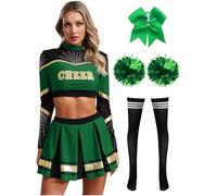 Moggemol Uniformi E Costumi La Donna E Bambine Manifestazioni Sportive Outfit Le Esibizioni Abbigliamento Sportivo Abbigliamento Club Verde e nero S