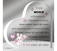 Moglie Cuore Placche Targhe e Cartelli Decorativi Regali Anniversario Matrimonio San Valentino Regalo Compleanno Segno Acrilico Donna Coniuge Natale La Mia Fidanzata Fidanzamento Ricordo dal Marito
