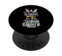 Moglie del veterano Vintage Americano Militare Soldato Coniuge PopSockets PopGrip Adesivo