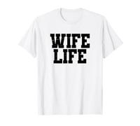 Moglie Vita Just Married Matrimonio Luna di Miele Matrimonio Divertente Maglietta