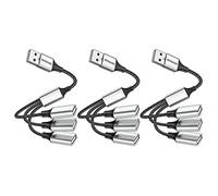 MOGOOD 3 Pezzi Sdoppiatore USB 2.0 1 Maschio a 3 Femmine, Cavo Multiporta Intrecciato Plug & Play, per Ricarica e Trasferimento Dati, Compatibile Laptop, PC e Dispositivi USB