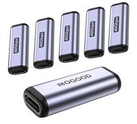 MOGOOD Accoppiatore USB C 6Pezzi, Supporto 100W Potenza di Ricarica e Velocità di Trasferimento Dati 40Gbps, 8K@60Hz Risoluzione ad alta Definizione, Adattatore Femmina USB C a Femmina Durevole
