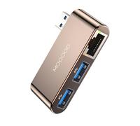 MOGOOD Adattatore da USB a Ethernet, adattatore di rete LAN da USB 2.0 a Gigabit Ethernet, 1000Mbps 3-in-1 con 2 porte USB per computer portatili PC MacBook Surface XPS Windows Linux MacOS e altro