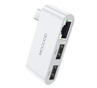 MOGOOD Adattatore da USB C a Ethernet Adattatore di rete LAN Gigabit Ethernet Type-C 1Gbps 3-in-1 da USB a RJ45 per MacBook Pro/Air, iPhone 15 Pro/Max, Dell XPS, Galaxy S8-S23 e altro ancora