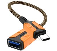 MOGOOD Adattatore OTG Type C a USB 3.0 Maschio a Femmina, Trasmissione Dati 5 Gbps, Cavo Nylon Intrecciato, Compatibile con iPhone 17 Pro Max, iPad, MacBook 2024, Galaxy S24, Huawei, Xiaomi.