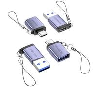 MOGOOD Adattatore USB C a USB A OTG 5Gbps 4 Pezzi, Adattatore Tipo C a Tipo A Ricarica Rapida e Sincronizzazione Dati, Compatibile con iPhone 17 Pro Max, MacBook Air, iPad, Galaxy S25.