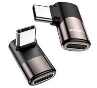 MOGOOD Adattatore USB C Angolare 90 Gradi, 2 Pezzi, Connettore Type C Maschio a Femmina, 100W PD Ricarica Rapida, Compatibile con iPhone 17 Pro Max, MacBook, Samsung Galaxy S25 Ultra, iPad, Switch.