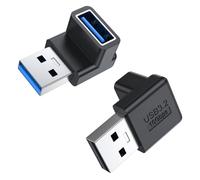 MOGOOD Adattatore USB L 3.2 90° 10Gbps, 2 Pezzi, Connettore Maschio-Femmina Su e Giù, Estensore Compatibile con Laptop, Disco Rigido Esterno, Tastiera.