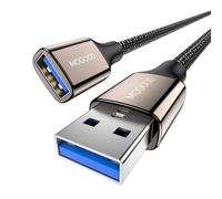 MOGOOD Cavo di prolunga USB 3.0 0.5m, Guscio in lega di zinco USB Cavo di prolunga Tipo A 3.0 Estensore Tipo A Maschio a Femmina 5Gbps Trasferimento dati, compatibile con PC, laptop, tablet, Macbook