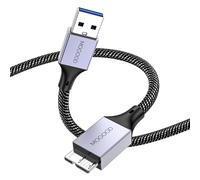 MOGOOD Cavo per Disco Rigido, Cavo Dati da Micro B a USB Maschio, Cavo da USB3.0 a Micro B Compatibile con Dischi Rigidi Esterni Portatili, SS M3 1TB/Galaxy S5/Note 3-Grigio (2M)