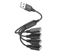MOGOOD Cavo sdoppiatore USB 4 in 1, adattatore hub multi-presa con 4 porte femmina, cavo di prolunga di alimentazione per PC/auto/laptop/disco U/TV