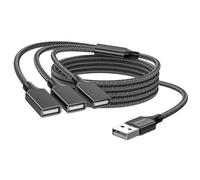 MOGOOD Cavo sdoppiatore USB a 3 porte, USB tipo B sdoppiatore 1 maschio a 3 femmine USB 2.0 adattatore cavo di alimentazione Hub di prolunga per ricarica/trasferimento dati/laptop/Mac