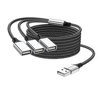 MOGOOD Cavo sdoppiatore USB a 3 porte, USB tipo B sdoppiatore 1 maschio a 3 femmine USB 2.0 adattatore cavo di alimentazione Hub di prolunga per ricarica/trasferimento dati/laptop/Mac