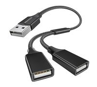 MOGOOD Cavo Sdoppiatore Y USB2.0 Nero Intrecciato Maschio 2 Femmina