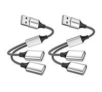 MOGOOD Cavo splitter USB Y splitter adattatore Dual USB 2.0 cavo di rete per carica/trasferimento dati Dual Double USB Extender Hub Extra Multiport Data Split Adattatore per computer