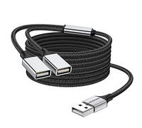 MOGOOD Cavo splitter USB Y splitter adattatore Dual USB 2.0 cavo di rete per carica/trasferimento dati Dual Double USB Extender Hub Extra Multiport Data Split Adattatore per computer