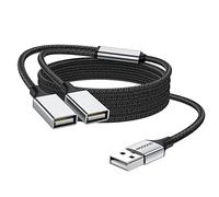 MOGOOD Cavo splitter USB Y splitter adattatore Dual USB 2.0 cavo di rete per carica/trasferimento dati Dual Double USB Extender Hub Extra Multiport Data Split Adattatore per computer