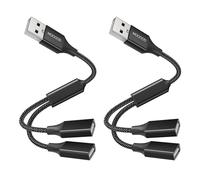 MOGOOD Cavo splitter USB Y splitter adattatore Dual USB 2.0 cavo di rete per carica/trasferimento dati Dual Double USB Extender Hub Extra Multiport Data Split Adattatore per computer