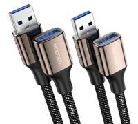 MOGOOD Cavo USB 2M+2M USB maschio a femmina cavo, USB 3.0 SuperSpeed Data Cable for External Hard Drives, DVD Players, Laptop Coolers, USB Hub, TV Boxes, Printers and Cameras