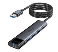 MOGOOD Hub USB 3.0（1M）, 5Gbps Hub con 4 Porte USB 3.0, Adattatore con più Porte Tipo A, Estensore Tipo A, Compatibile con Laptop, PC, PS5, MacBook Pro/Air, ecc