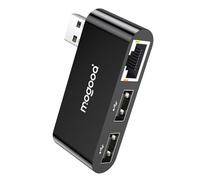 MOGOOD Hub USB3.0 Ethernet Gigabit RJ45 2xUSB2.0 nero MacBook iPad Windows