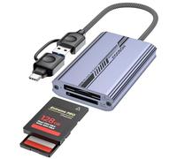 MOGOOD Lettore di Schede CFexpress di Tipo B e SD 4.0 a Doppio Slot, 10Gbps Adattatore da USB A/C a CFexpress di Tipo B, Lettore di Schede di Memoria USB 3.2 Gen 2 CF Express B per Fotografi, Macbook