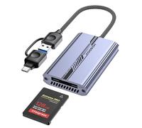 MOGOOD Lettore di Schede CFexpress Tipo B 10Gbps, Card Reader CFB USB A & USB C 3.2 Gen 2, Adattatore Scheda CFe Type B 1250MB/s per Laptop PC Tablet, iPhone 17, Samsung S26, MacBook
