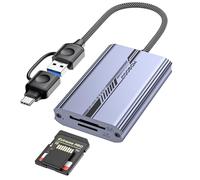 MOGOOD Lettore di schede SD 4.0, 10Gbps Lettore di Schede SD USB-C/USB-A, Adattatore SD/TF 2 in 1, per SD 4.0, Micro SD, SDHC, SDXC, UHS-I, UHS-II, MMC, RS-MMC