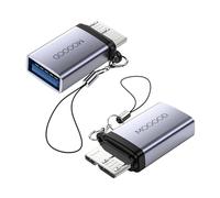 MOGOOD Micro B Plug to USB Adattatore femmina, Micro B a USB3.0 femmina, Micro B a USB Adattatore dati femmina Adattatore convertitore corto per computer, laptop, dischi rigidi esterni (2 confezioni)