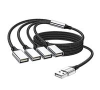 MOGOOD Sdoppiatore USB4in1,Hub USB2.0 Intrecciato Plug&Play PC Notebook, 1m