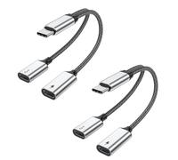 MOGOOD Splitter USB C a USB C Adattatore Femmina Y Cavo 60W Splitter (non per monitor) 2Tipo C Doppio HUB PORTA Tipo C di Ricarica Diviso per Mac,Xbox One,PS5,Laptop