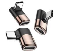 MOGOOD Tre in uno adattatore USB C 90°, adattatore ad angolo retto USB C PD 100W USB 4.0 Converter, connettore di estensione Thunderbolt 3 per iPhone 15 team Deck Switch Notebook Tablet e accessori