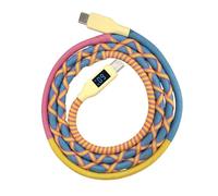 MOGOOD USB C a USB C Cavo di ricarica rapida 60W, cavo dati con schermo LED, cavo USB C intrecciato in nylon colorato 1,5 M per iPhone 16/15 Pro Max, Samsung Galaxy S23/22, MacBook ProM4, MacBook Air.