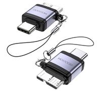 MOGOOD USB C Plug to Micro B Plug Adattatore, Micro B to USB3.0 C Plug Data Adapter, USB C Plug to Micro B Data Charging Converter Adattatore per Hard Disk Esterni Unità SSD (2 confezioni)