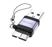 MOGOOD USB Plug to Micro B Plug Adapter, USB 3.0 Plug to Micro B, Micro B a USB Plug Adapter Adattatore di ricarica dati Adattatore convertitore corto per computer, computer portatili (1 confezione)