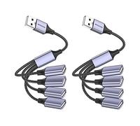 MOGOOD usb Splitter 4 in 1 Hub Adattatore a 4 USB Femmina, Splitter Multi Presa