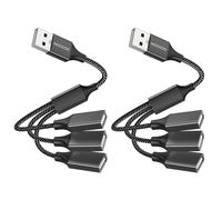 MOGOOD USB Splitter da 1 a 3 USB 2.2 Splitter Cavo di Ricarica Cavo di Alimentazione Adattatore Hub per MacBook/Laptop/LED Ecc