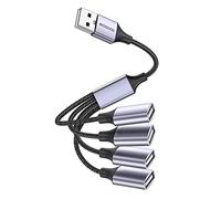 MOGOOD usb Splitter Hub 4 in 1 Adattatore da USB a Multi Presa Prolungatore di Alimentazione per PC/Auto/TV