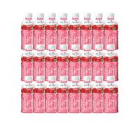 Mogu Mogu Bevanda al succo di fragola con gelatina Nata de Coco, 320 ml (confezione da 24), bevanda rinfrescante tropicale thailandese da sorseggiare e masticare.
