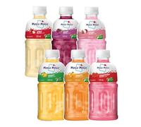 Mogu Mogu Bevanda al succo multi sapore con gelatina Nata de Coco, 320 ml (confezione da 6), bevanda rinfrescante tropicale thailandese da sorseggiare e masticare.
