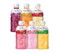 Mogu Mogu Bevanda al succo multi sapore con gelatina Nata de Coco 320 ml (confezione da 6) bevanda tropicale thailandese da sorseggiare e masticare