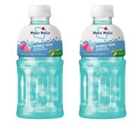 Mogu Mogu Bubble Gum Bevanda Rinfrescante con il 15% di NATA De Coco | ricca di fibre naturali di frutta, senza conservanti aggiunti e coloranti | Bottiglia da 320ml (2x, Bubble Gum)