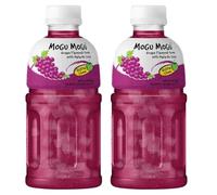 Mogu Mogu succo di frutta multi sapore con 25% NATA De Coco, bevanda potenziante energetica, ricca di fibre naturali di frutta, senza conservanti aggiunti e colori, 2x 320ml (2x, Uva)