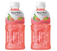 Mogu Mogu succo di frutta multi sapore con 25% NATA De Coco, bevanda potenziante energetica, ricca di fibre naturali di frutta, senza conservanti aggiunti e colori, 2x 320ml (2x, Guava)