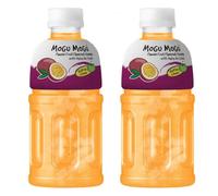 Mogu Mogu succo di frutta multi sapore con 25% NATA De Coco, bevanda potenziante energetica, ricca di fibre naturali di frutta, senza conservanti aggiunti e colori, 2x 320ml (2x, Passion Fruit)